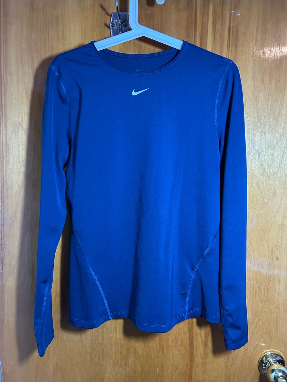 Nike Long-Sleeve Dri-FIT Top - Blue with White Swoosh